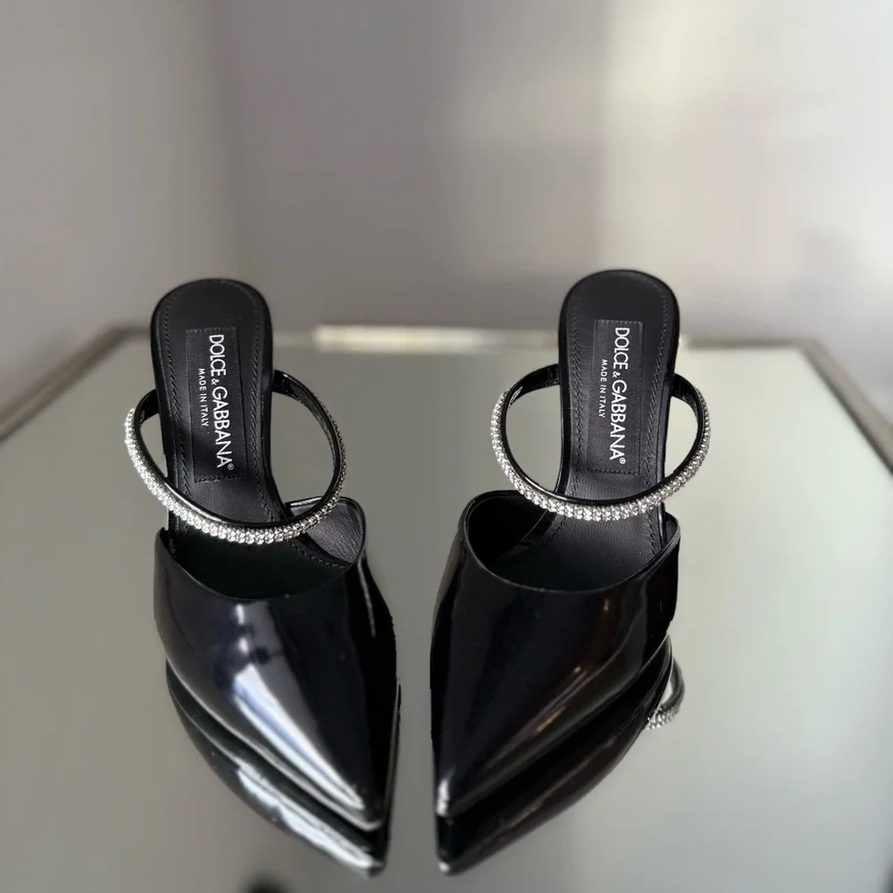 New DOLCE & GABBANA Crystal Mules in Patent Leather - Picture 14 of 15